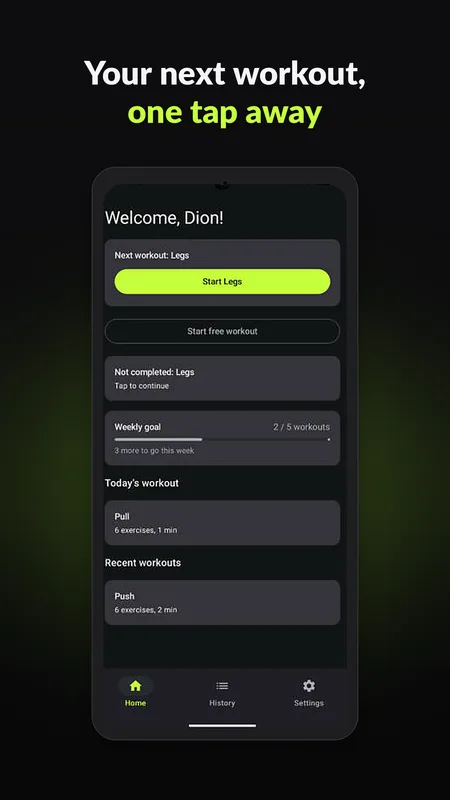 Home screen